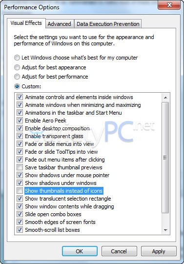 ปิด/เปิด Thumbnail Previews เพื่อให้ Windows Explorer ทำงานได้เร็วขึ้น