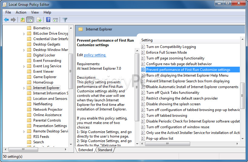 2 วิธีกับการปิดหน้าต่างต้อนรับ Welcome to Internet Explorer 8