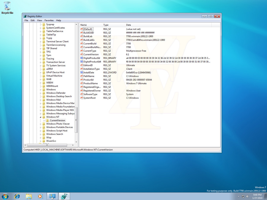 Windows 7 Post RTM Build 7700.0.100122-1900