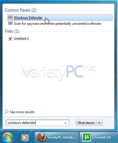 ปิด Windows Defender หากมีแอนตี้สปายแวร์ใช้งานอยู่แล้ว