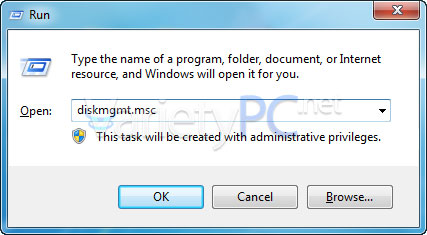 เปิด Disk Management บน Windows 7 อย่างเซียน