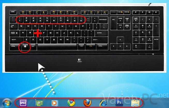 เรียกใช้ Windows Key เพื่อเปิดใช้งานโปรแกรมบนทาสก์บาร์แบบเร่งด่วน