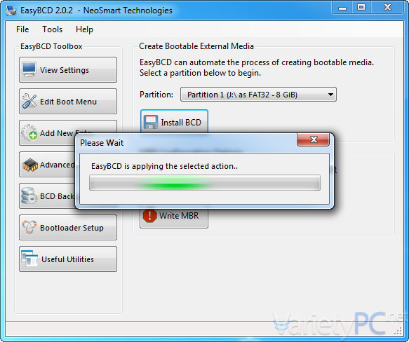 การทำ Windows 7 ให้บูตด้วยแฟลชไดรฟ์เป็นตัวติดตั้งด้วย EasyBCD