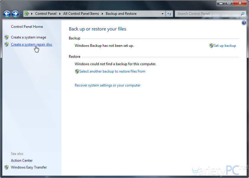 Windows 7 System Recovery Disc