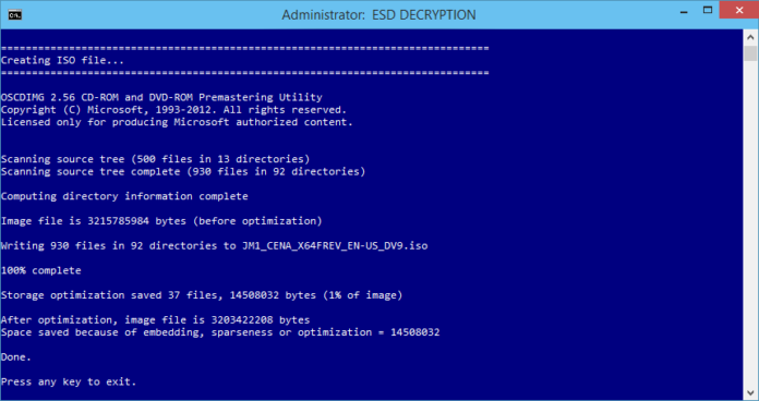 วิธีทำ Bootable ISO จากไฟล์ Windows 10 ESD
