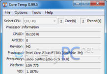 Core Temp มิเตอร์สำหรับวัดความร้อนซีพียู