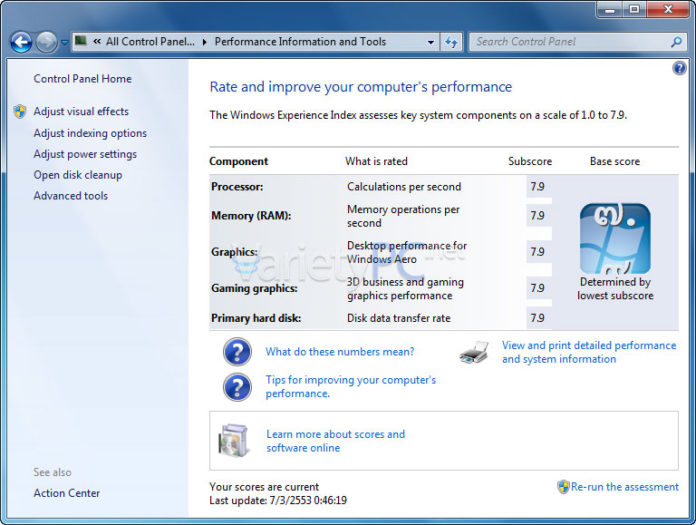 วิธีโกงค่า Performance กับ Windows 7 แบบหน้าด้านๆ