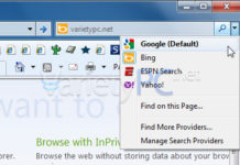 วิธีเพิ่ม Search box อื่นๆ นอกเหนือจาก Search Bing ใน IE8