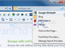 วิธีเพิ่ม Search box อื่นๆ นอกเหนือจาก Search Bing ใน IE8