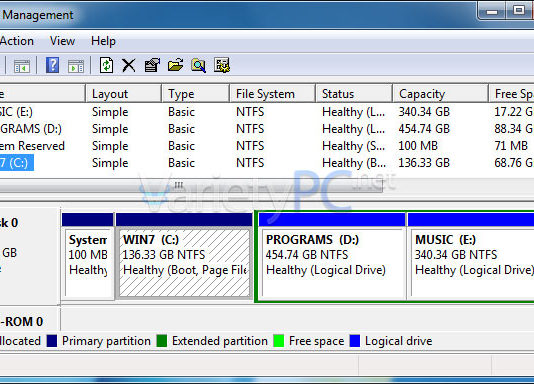 วิธีเปิด Disk Management บน Windows 7 อย่างเซียน