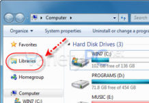 วิธีปิดซ่อนฟีเจอร์ Libraries บน Windows 7