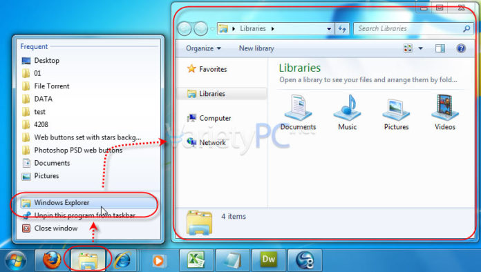 วิธีเปลี่ยนที่อยู่เดิมให้ Windows Explorer ไปเป็นโฟลเดอร์ที่ต้องการ