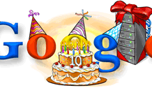 โลโก้แบบต่างๆกับครบรอบ 12 ปีวันคล้ายวันเกิดของ Google