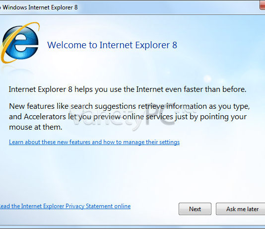 2 วิธีกับการปิดหน้าต่างต้อนรับ Welcome to Internet Explorer 8