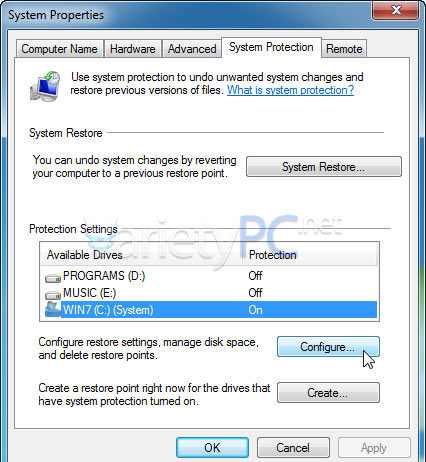 วิธีปิดการทำงานฟังก์ชั่น System Restore