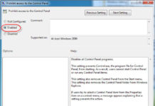 ปิดการใช้งานการตั้งค่า Control Panel ไม่ให้ใครมาเปลี่ยนแปลง
