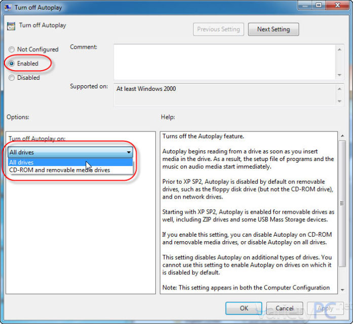 ปิดการทำงาน Autoplay ป้องกันไวรัส Autorun บน Windows 7