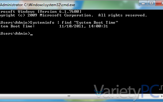 ตรวจสอบ วันและเวลา ที่เครื่องเริ่มทำงานด้วย Command Prompt