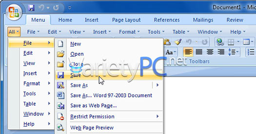 Microsoft Office 2007 เมนูแบบเก่ากับการใช้งานที่ง่ายกว่า