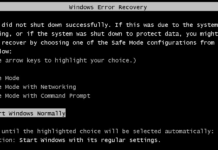 Windows Error Recovery