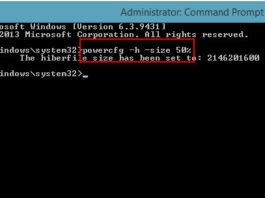 วิธีเพิ่ม/ลดขนาดไฟล์ hiberfil.sys บน Windows 8.1