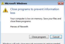 เล่น Hon แล้วเด้ง Close programs to prevent information loss