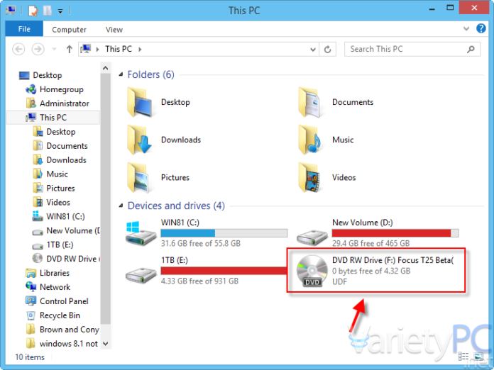วิธีแก้ ติดตั้ง Windows 8.1 ไม่โชว์ไดรฟ์ DVD ใน Computer