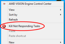 จับเอา Kill Not Responding Tasks มาไว้ที่เมนูคลิกขวา