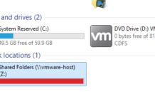 วิธีแชร์ไฟล์, โฟลเดอร์ ด้วย Shared Folders บน Vmware