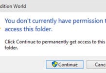 You don't currently have permission to access this folder.