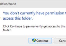 You don't currently have permission to access this folder.