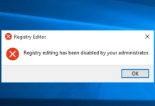 Registry editing has been disabled by your administrator Windows 10