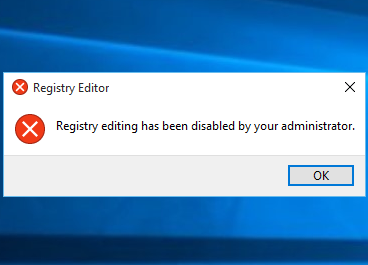 Registry editing has been disabled by your administrator Windows 10