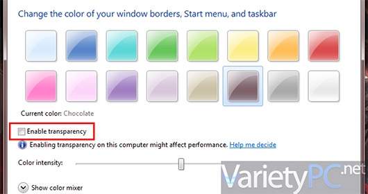 speedup windows 7 with disable transparency