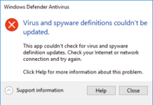 วิธีแก้ Virus and spyware definitions couldn't be updated สำหรับ Windows Defender