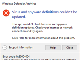 วิธีแก้ Virus and spyware definitions couldn't be updated สำหรับ Windows Defender