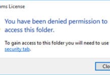 วิธีแก้ You have been denied permission to access this folder บน Windows 10