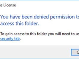 วิธีแก้ You have been denied permission to access this folder บน Windows 10