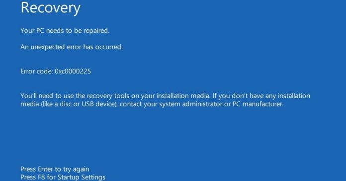 วิธีแก้ Error Code 0xC0000225 บน Windows 10