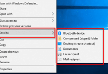 การเพิ่มโฟลเดอร์เอาไว้ที่ Send to Menu บน Windows 10