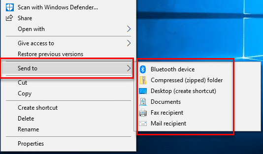 การเพิ่มโฟลเดอร์เอาไว้ที่ Send to Menu บน Windows 10