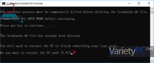 การสร้าง Icon Cache (IconCache.db) บน Windows 10 | VarietyPC.net