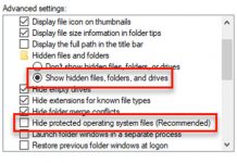 วิธีโชว์ไฟล์, โฟลเดอร์ที่ถูกซ่อนไว้บน Windows 10