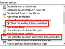 วิธีโชว์ไฟล์, โฟลเดอร์ที่ถูกซ่อนไว้บน Windows 10