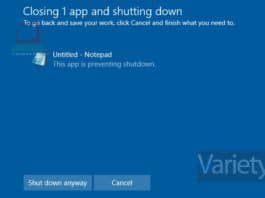 วิธีปิด Closing app and restarting, shutdown, signing out