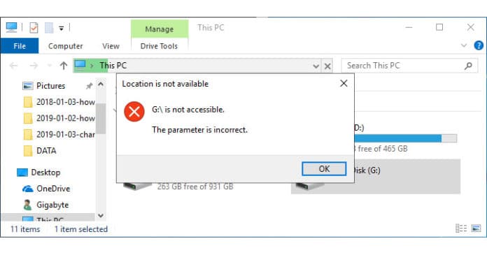 วิธีแก้ฮาร์ดดิสก์ฟ้อง Location is not available บน Windows 10