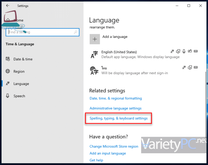 วิธีตั้งค่าปุ่มสลับภาษา Grave Accent บน Windows 10