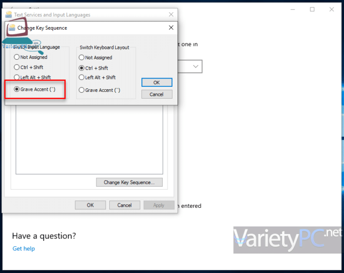 วิธีตั้งค่าปุ่มสลับภาษา Grave Accent บน Windows 10
