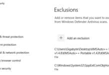 วิธีเพิ่มข้อยกเว้นไฟล์, โฟลเดอร์ ใน Windows Defender Security