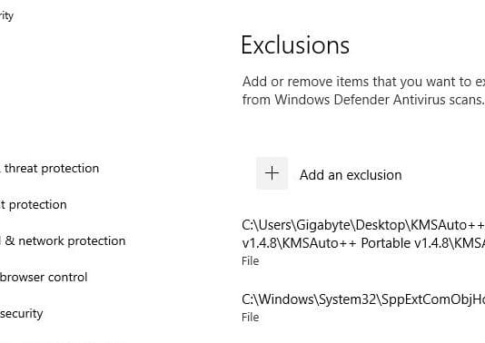 วิธีเพิ่มข้อยกเว้นไฟล์, โฟลเดอร์ ใน Windows Defender Security